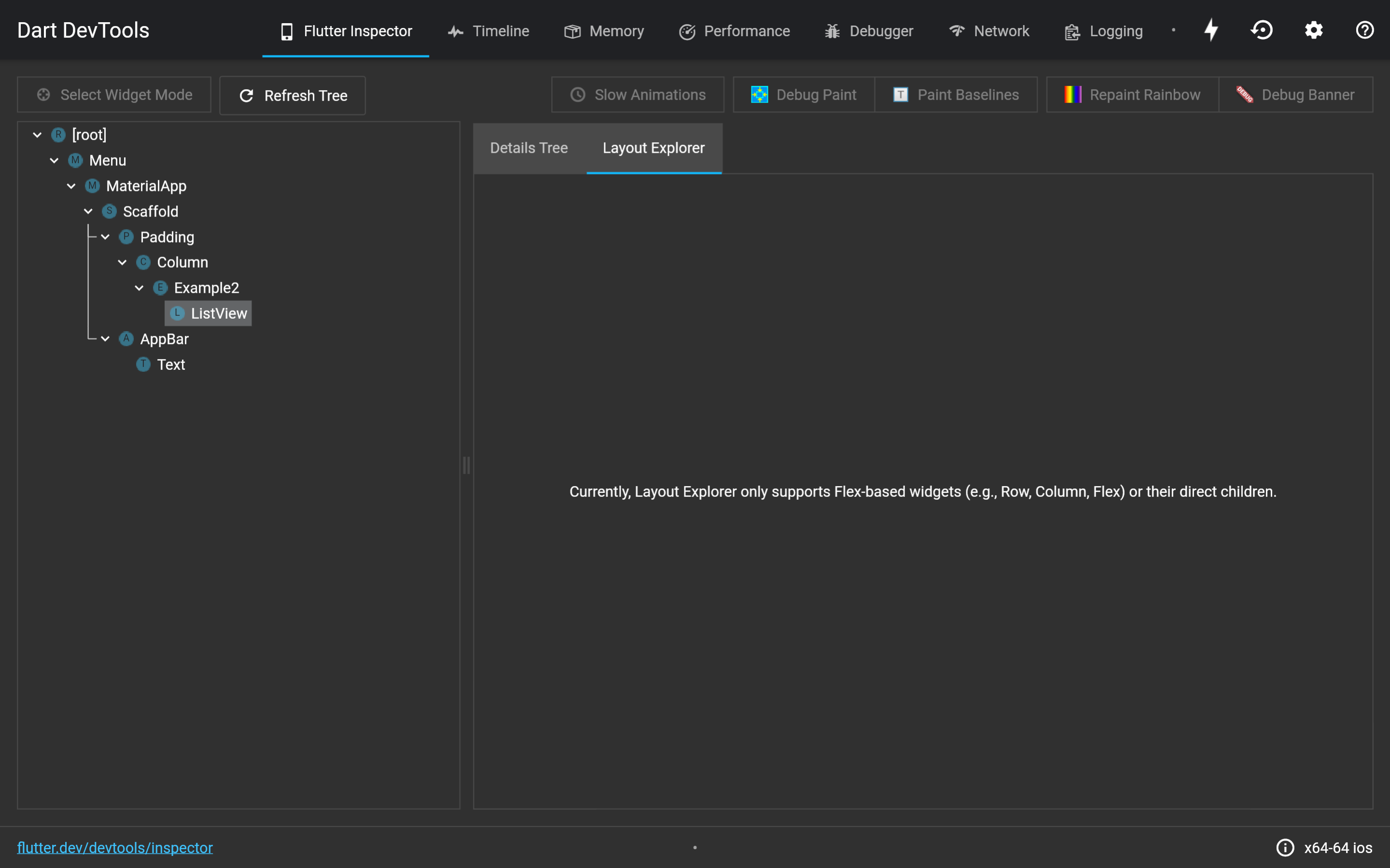 Layout Explorer doesn’t display grandchildren of Flex widgets.